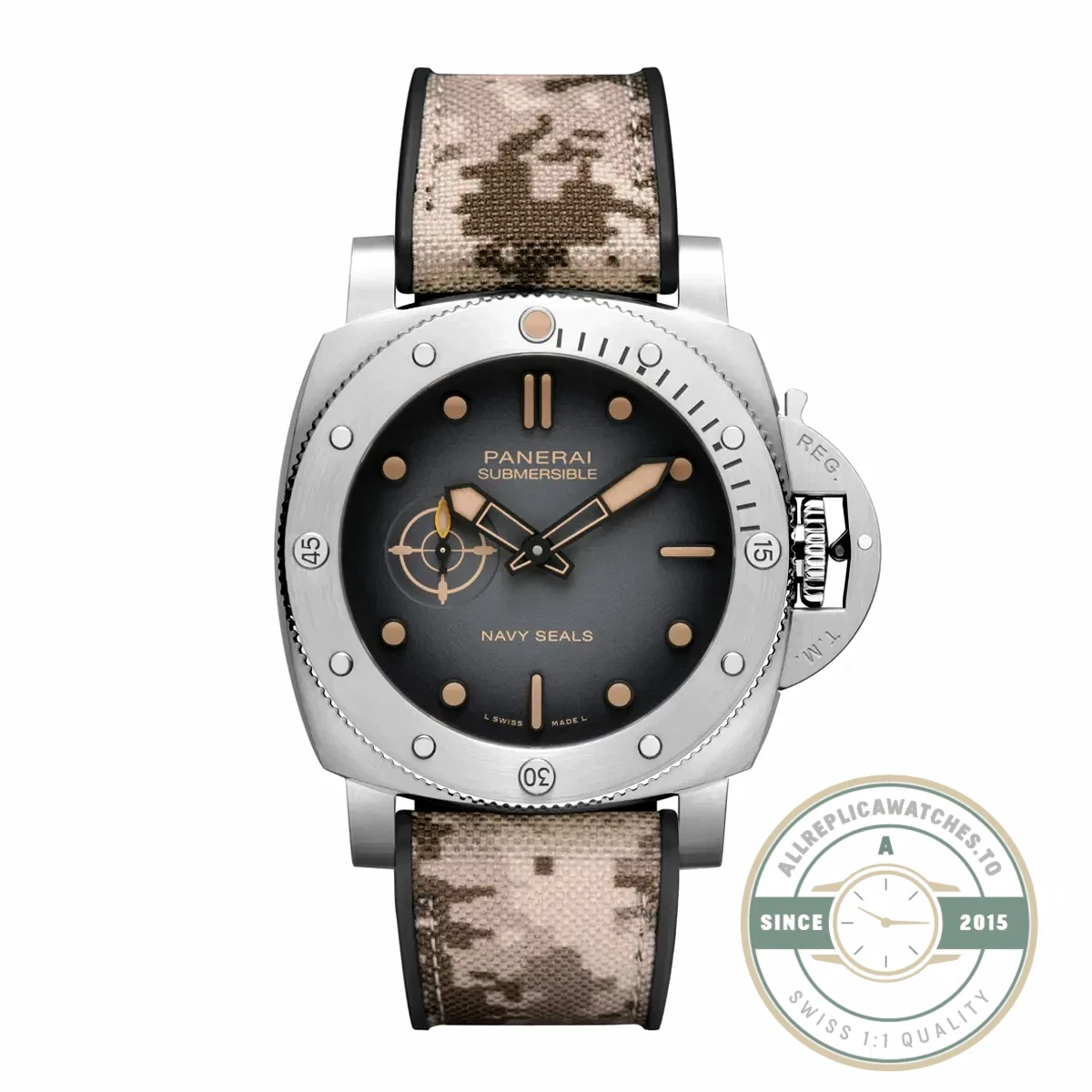 Panerai Submersible Navy Seals replica PAM01518 grey dial Carbotech case