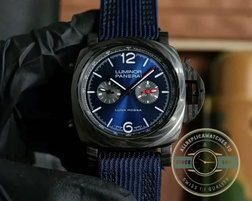 Panerai Luminor Chrono Carbotech replica PAM01519 blue dial Luna Rossa edition