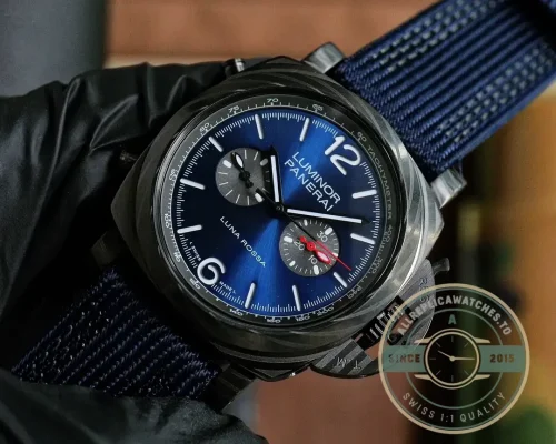 Panerai Luminor Chrono Carbotech replica PAM01519 blue dial Luna Rossa edition