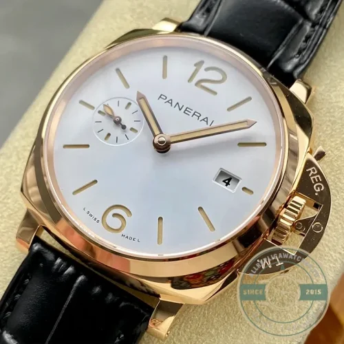 Panerai Luminor Due replica PAM1336 white dial Goldtech case