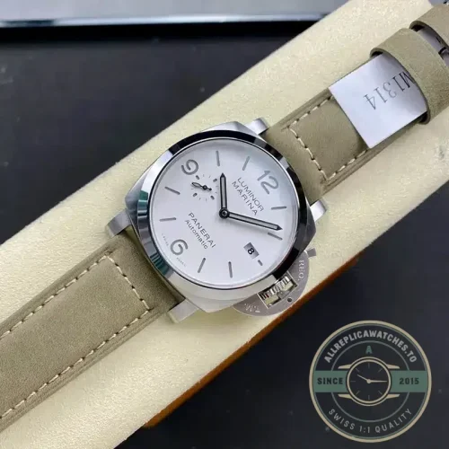 Panerai Luminor Marina replica PAM 1314 white sandwich dial steel case