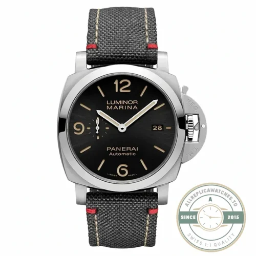 Panerai Luminor Marina replica PAM01025 black sandwich dial steel case