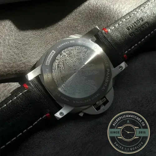 Panerai Luminor Marina replica PAM01025 black sandwich dial steel case