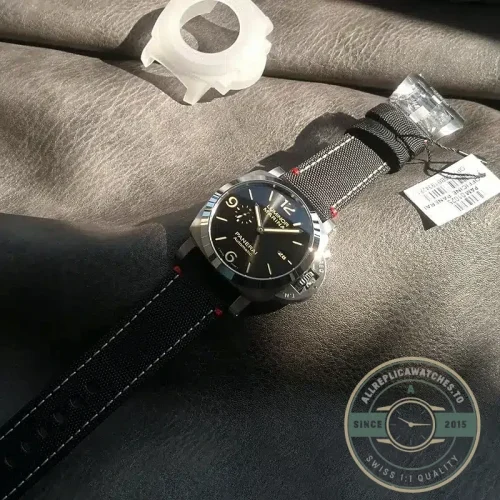 Panerai Luminor Marina replica PAM01025 black sandwich dial steel case