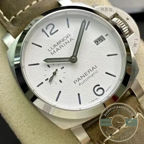 Panerai Luminor Marina replica PAM01394 white sandwich dial steel case