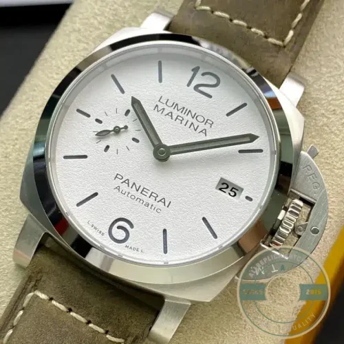 Panerai Luminor Marina replica PAM01394 white sandwich dial steel case
