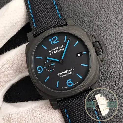 Panerai Luminor Marina replica PAM01661 black sandwich dial Carbotech case