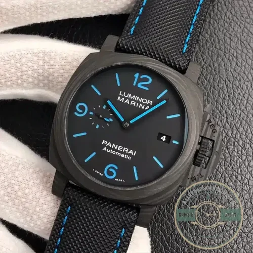 Panerai Luminor Marina replica PAM01661 black sandwich dial Carbotech case