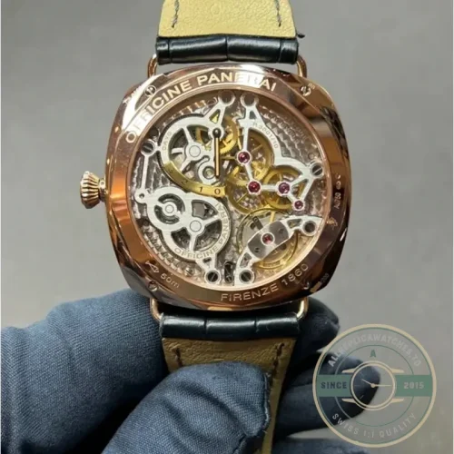 Panerai Radiomir replica PAM598 Goldtech case blue sandwich dial