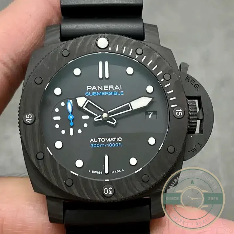 Panerai Submersible replica PAM 2231 black dial Carbotech case