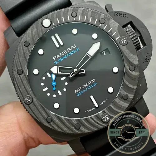 Panerai Submersible replica PAM 2231 black dial Carbotech case