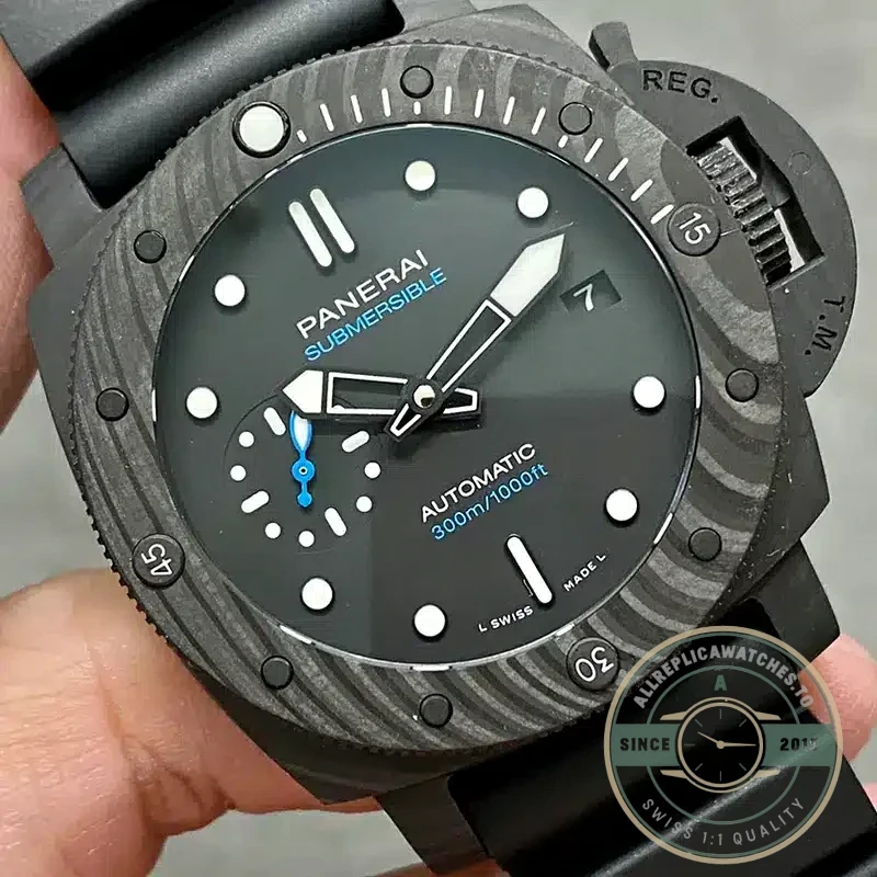 Panerai Submersible replica PAM 2231 black dial Carbotech case