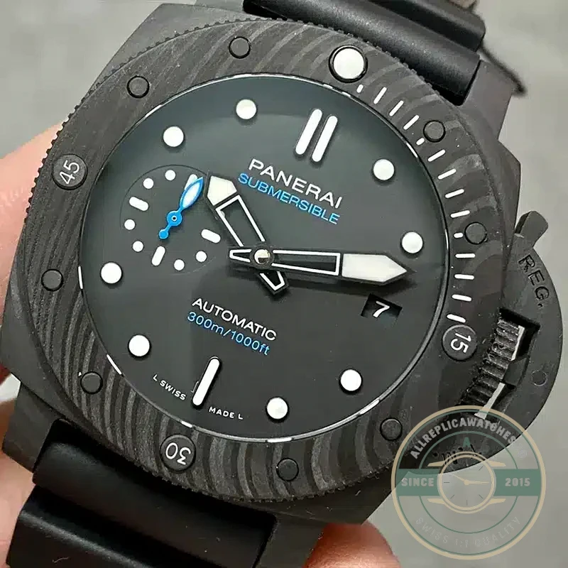 Panerai Submersible replica PAM 2231 black dial Carbotech case