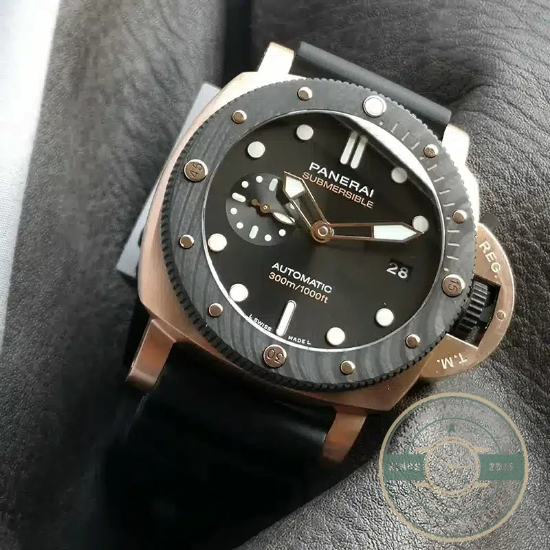 Fake Panerai Submersible Goldtech OroCarbo Black Bezel PAM1070 - 1:1 Swiss Replica Watch