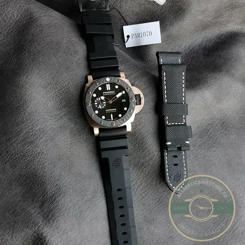 Fake Panerai Submersible Goldtech OroCarbo Black Bezel PAM1070 - High-Grade Replica Watch