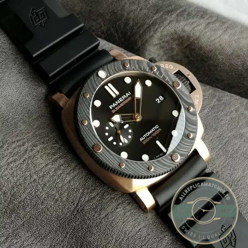 Fake Panerai Submersible Goldtech OroCarbo Black Bezel PAM1070 - Luxury Replica Watch