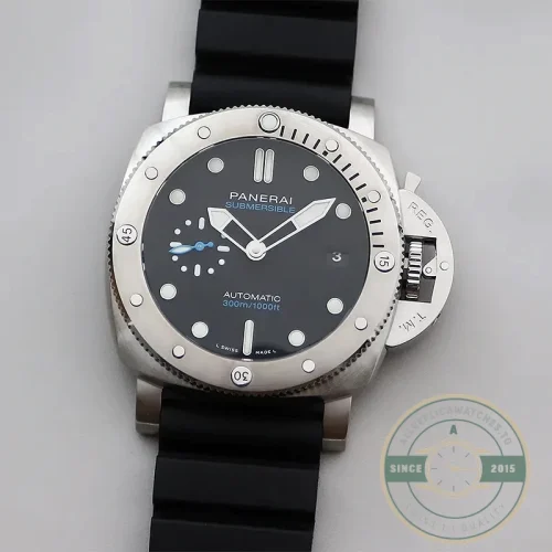 Panerai Submersible replica PAM01229 black sandwich dial steel case