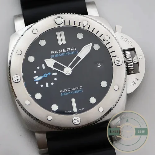 Panerai Submersible replica PAM01229 black sandwich dial steel case