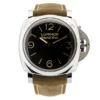 Panerai Luminor 1950 PAM372 front view, black dial and polished steel case
