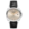 Panerai Luminor Due PAM1249 front, champagne sunburst dial and black croc-pattern strap