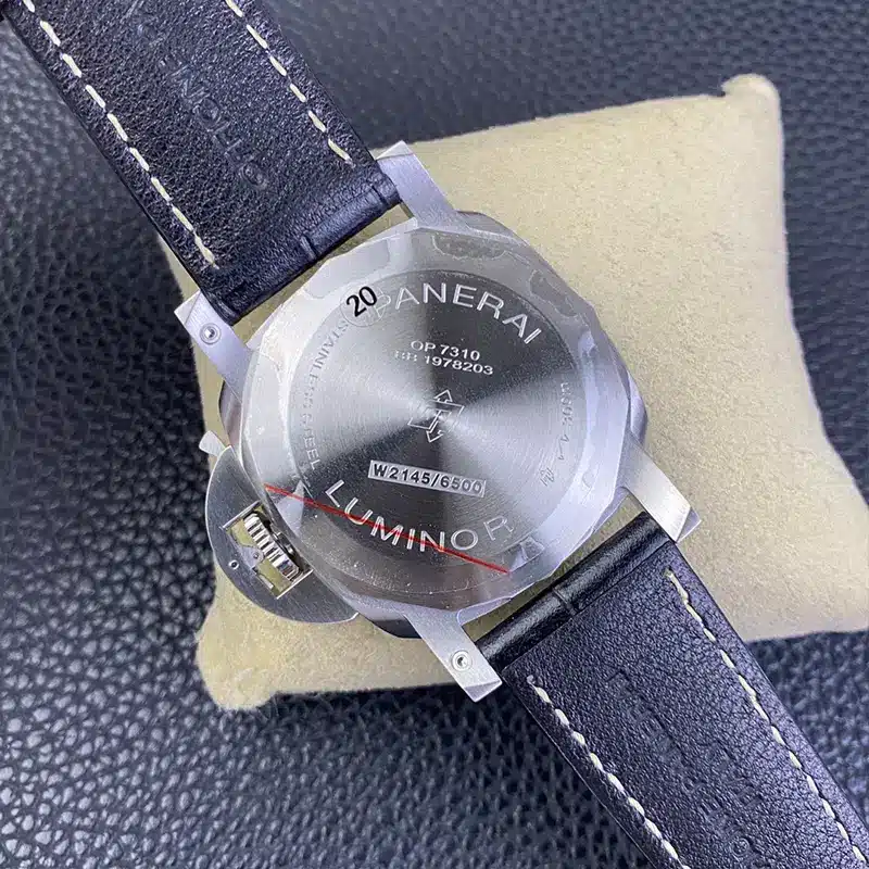 Luminor Marina 1950 PAM1312 back, Stainless Steel and W2145/6500 engraved