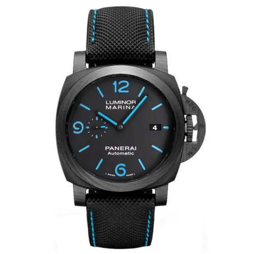 Panerai Luminor Marina PAM1661 front, black dial with bright blue numerals