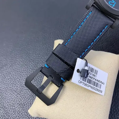 Black pin buckle and PAM01661 barcode tag on the textured strap