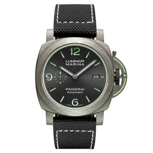 Panerai Luminor Marina Fibratech PAM1119 front, anthracite sunburst dial and light green markers