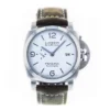 Panerai Luminor Marina PAM1314 with a white dial and olive brown leather strap
