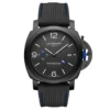 Panerai Luminor PAM1176 front, Luminor GMT dial with blue arrow hand and crown