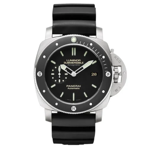 Panerai Luminor Submersible Amagnetic PAM389 front, black dial and rotating bezel