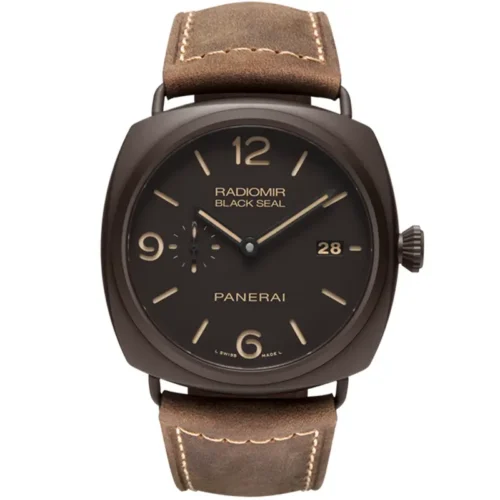 Panerai Radiomir Black Seal PAM505 front, brown dial in a dark brown matte case
