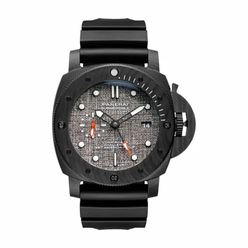 Panerai Submersible PAM1039 render, woven grey dial, orange hands and date 14