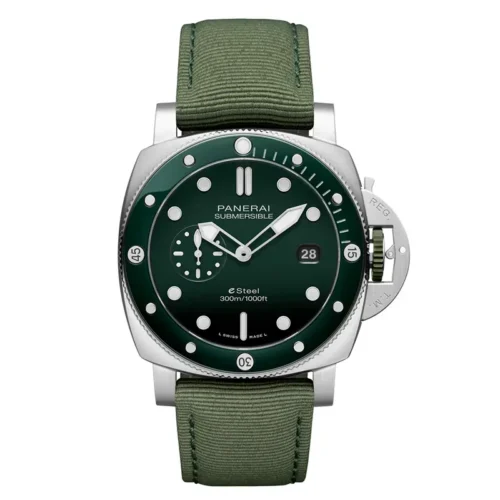 Panerai Submersible PAM1287 front, emerald green dial with a matching bezel