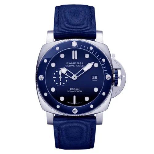 Panerai Submersible PAM1289 front, blue gradient dial and glossy blue bezel