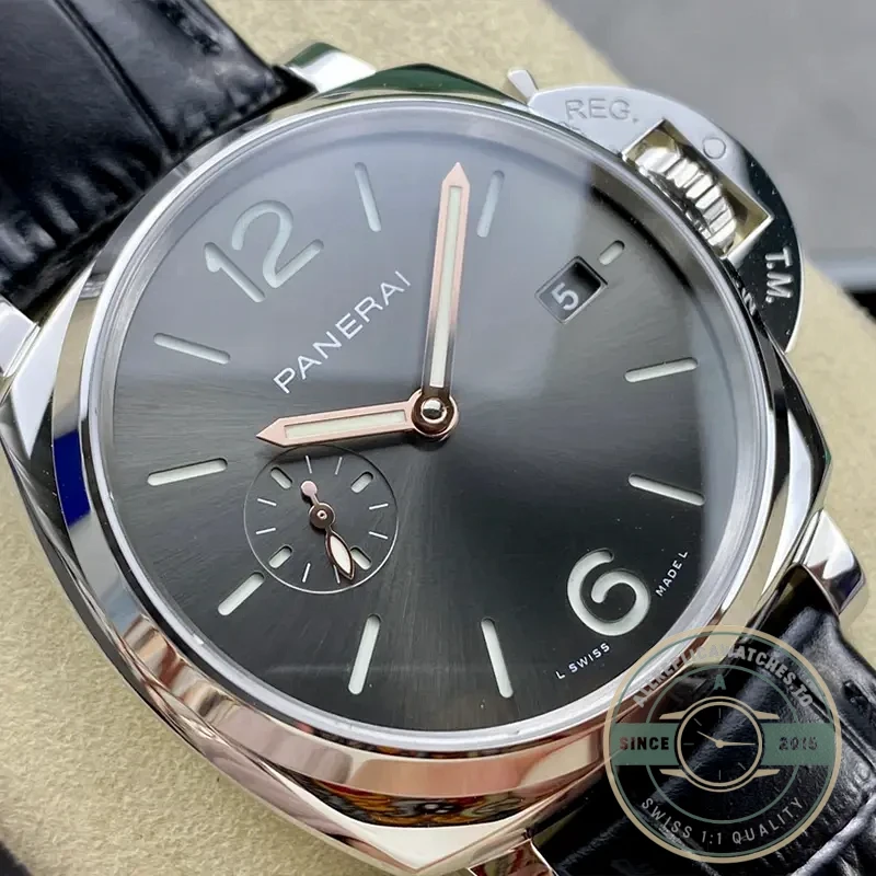 Panerai Luminor Due replica PAM1250 black sandwich dial steel case