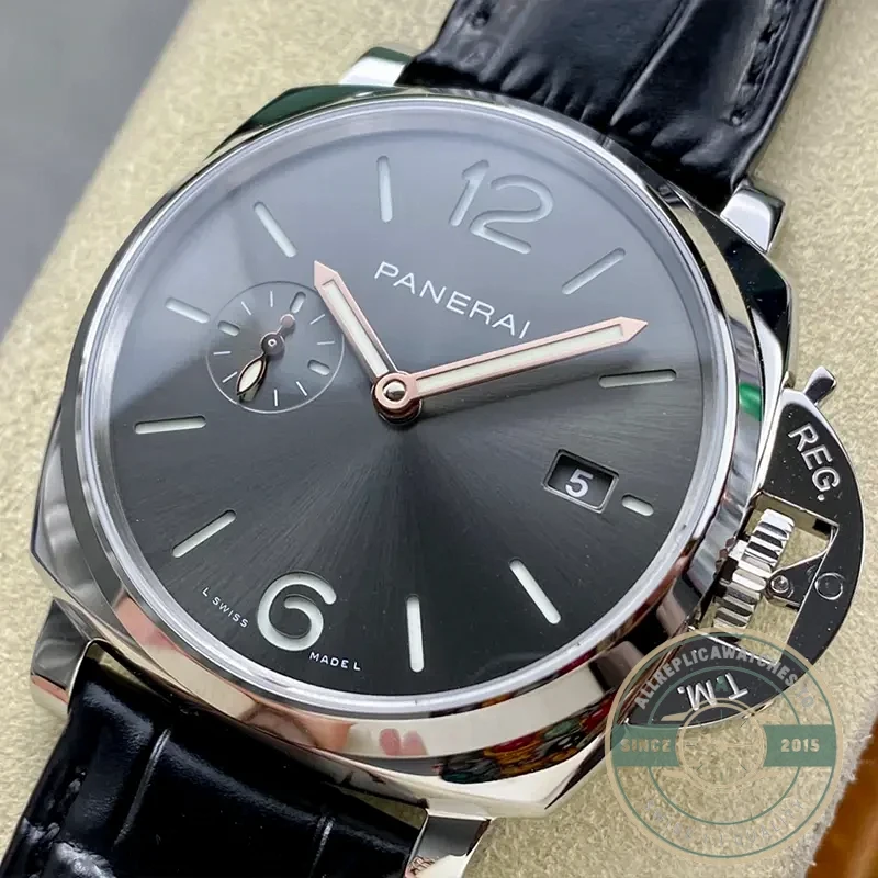 Panerai Luminor Due replica PAM1250 black sandwich dial steel case