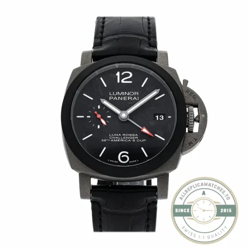 Panerai Luminor Luna Rossa GMT replica PAM1096 black dial steel case