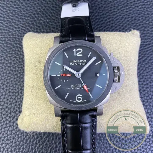 Panerai Luminor Luna Rossa GMT replica PAM1096 black dial steel case