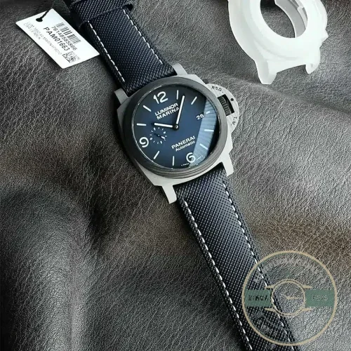 Panerai Luminor Marina replica PAM01663 blue sandwich dial Carbotech case