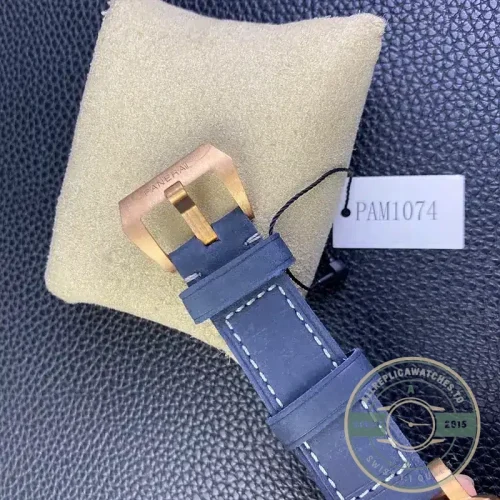 Panerai Submersible replica PAM 1074 bronze case blue sandwich dial