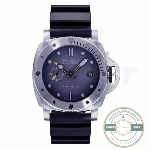 Panerai Submersible GMT Navy SEALs replica PAM1323 grey military dial steel case