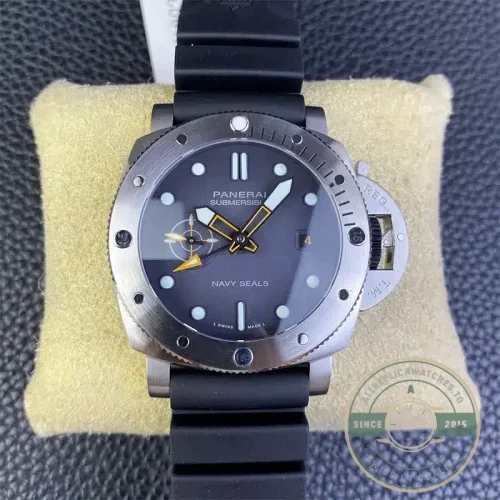 Panerai Submersible GMT Navy SEALs replica PAM1323 grey military dial steel case