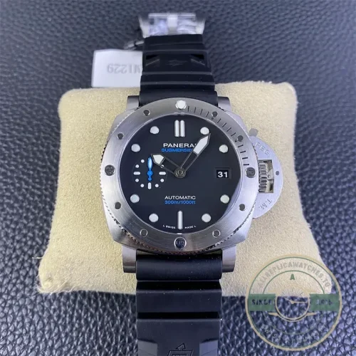Panerai Submersible replica PAM1229 44mm steel case black sandwich dial