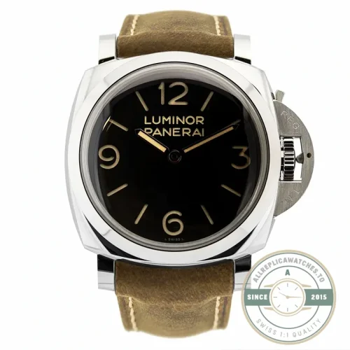 Panerai Luminor 1950 replica PAM372 black sandwich dial 47mm steel case