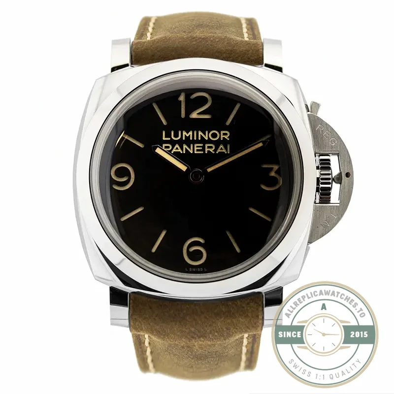 Panerai Luminor 1950 replica PAM372 black sandwich dial 47mm steel case