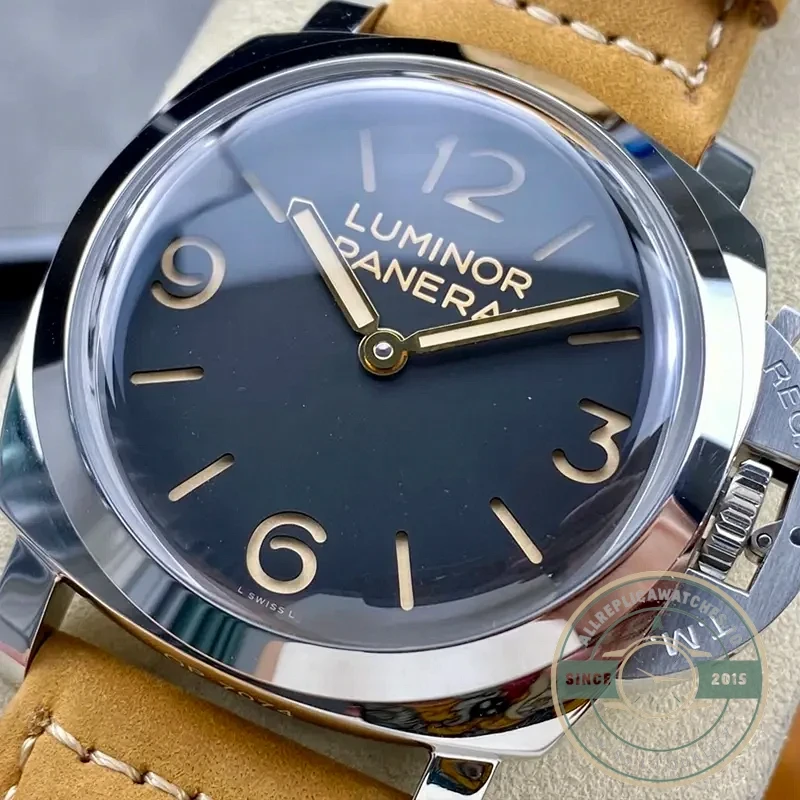 Panerai Luminor 1950 replica PAM372 black sandwich dial 47mm steel case