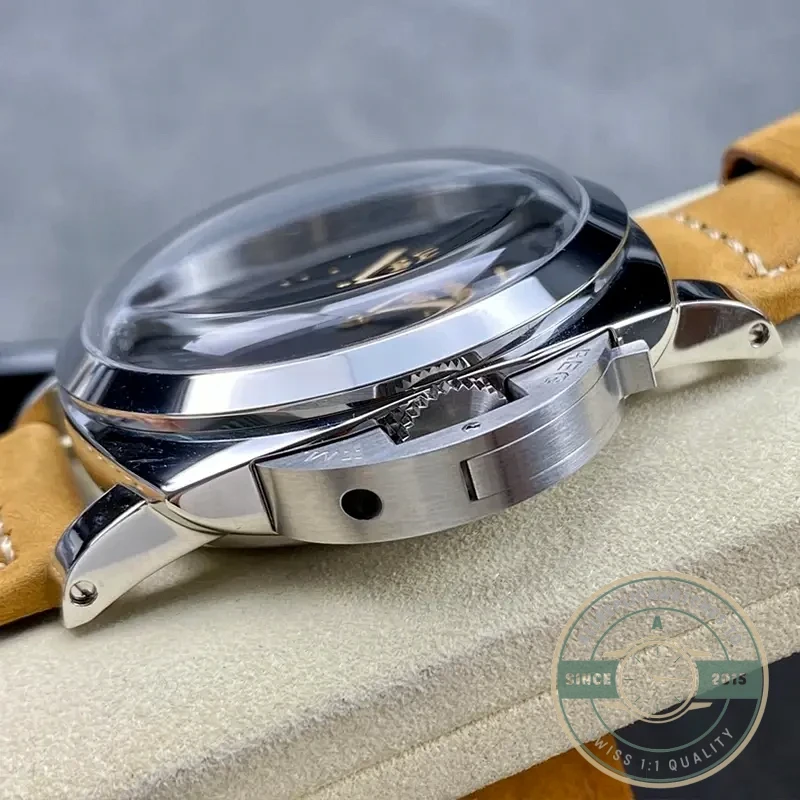 Panerai Luminor 1950 replica PAM372 black sandwich dial 47mm steel case