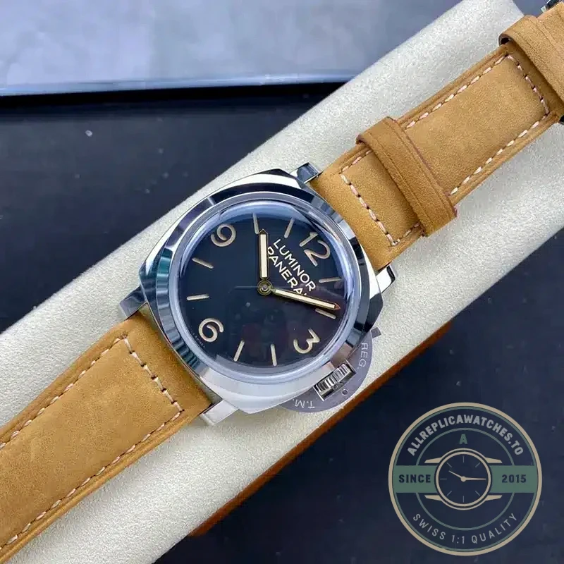 Panerai Luminor 1950 replica PAM372 black sandwich dial 47mm steel case