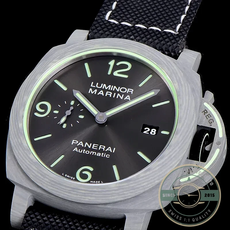 Panerai Luminor Marina replica PAM 1119 grey dial Carbotech case